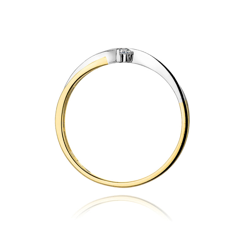 Inel Aur 14K cu Diamant Natural 0.04 ct, imaginea 3 din 11