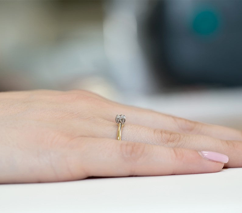 Inel Aur 14K cu Diamant Natural 0.10 ct, imaginea 3 din 13