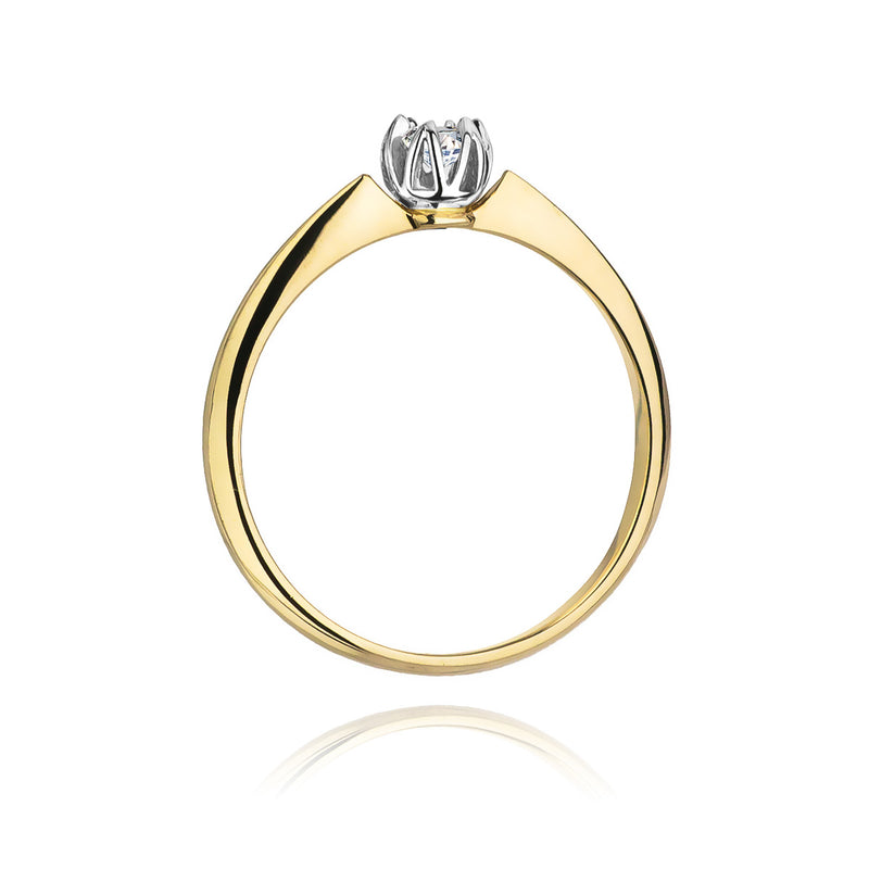 Inel Aur 14K cu Diamant Natural 0.10 ct, imaginea 6 din 13