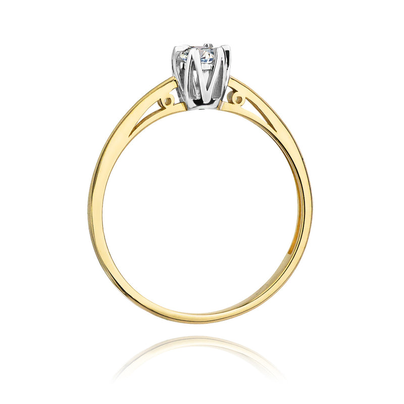 Inel Aur 14K cu Diamant Natural 0.15 ct, imaginea 3 din 11