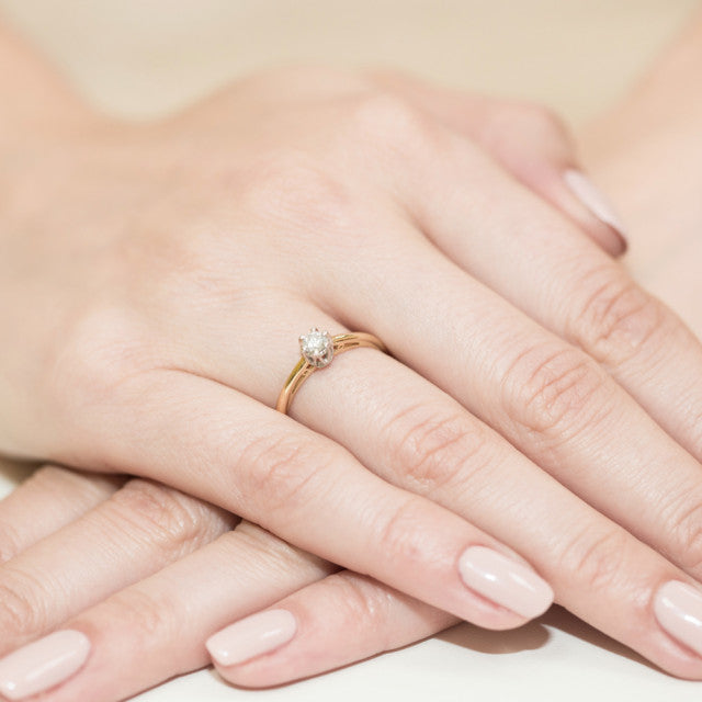 Inel Aur 14K cu Diamant Natural 0.15 ct, imaginea 7 din 11
