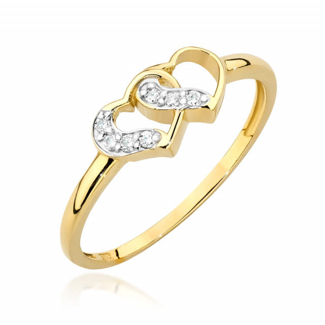 Inel Aur 14K cu Diamante Naturale 0.06 ct — Aur galben