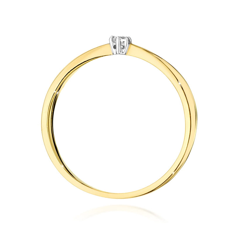 Inel Aur 14K cu Diamant Natural 0.04 ct, imaginea 3 din 9