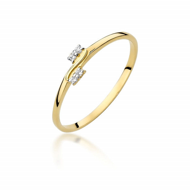 Inel Aur 14K cu Diamante Naturale 0.03 ct — Aur galben