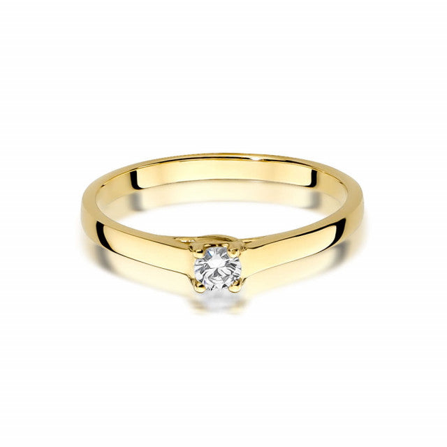 Inel Aur 14K cu Diamant Natural 0.12 ct, imaginea 2 din 10