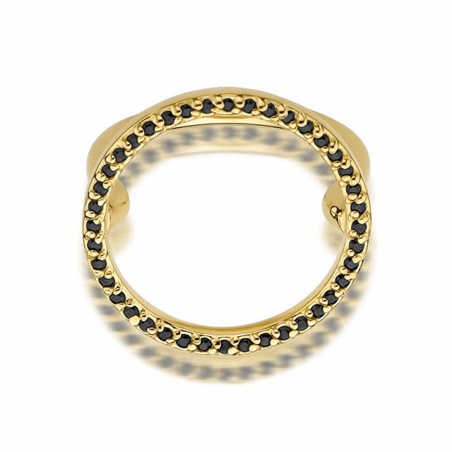 Inel Aur 14K cu Diamante Naturale Negre 0.20 ct, imaginea 2 din 9