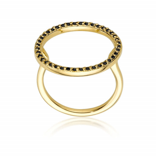 Inel Aur 14K cu Diamante Naturale Negre 0.20 ct, imaginea 5 din 9