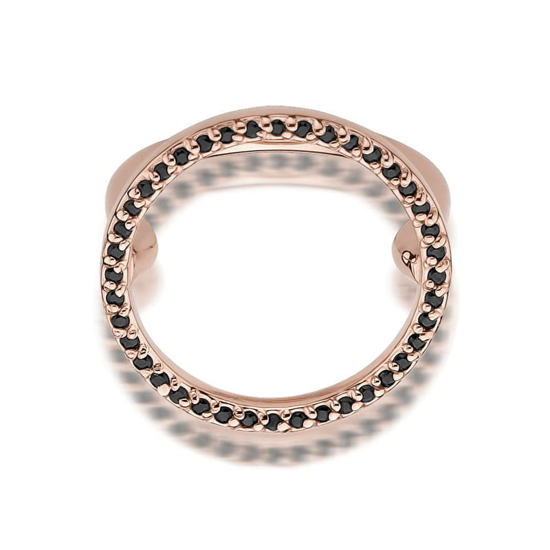 Inel Aur 14K cu Diamante Naturale Negre 0.20 ct, imaginea 8 din 9
