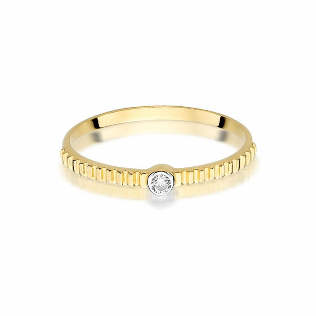 Inel Aur 14K cu Diamant Natural 0.04 ct, imaginea 2 din 12