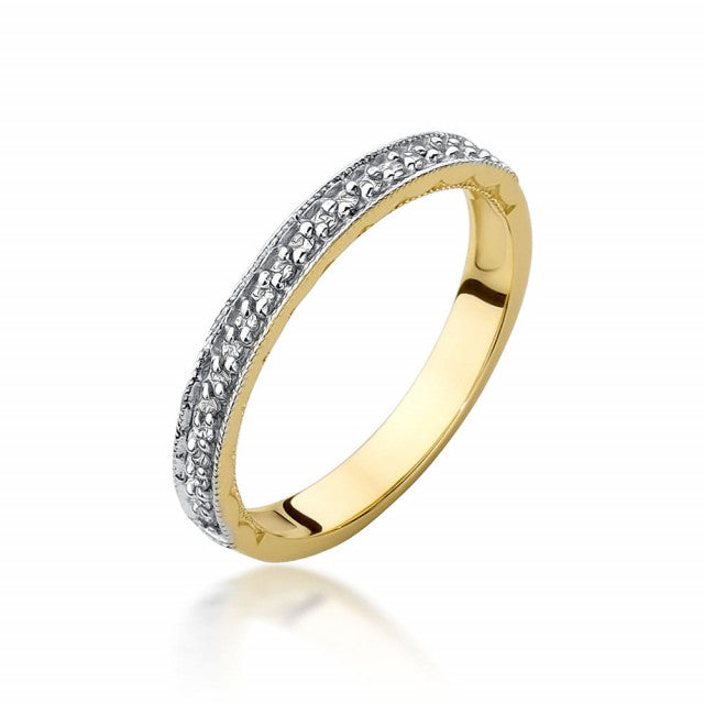 Inel Aur 14K cu Diamante Naturale 0.11 ct — Aur galben