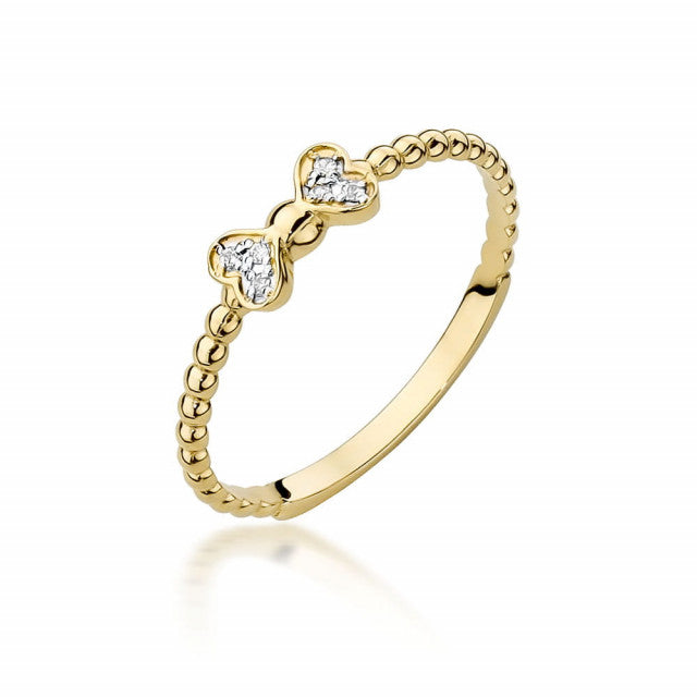 Inel Aur 14K cu Diamante Naturale 0.03 ct — Aur galben