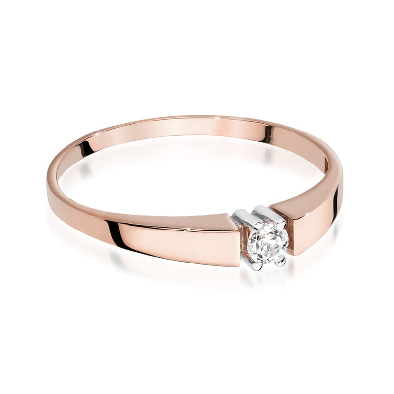 Inel Aur 14K cu Diamant Natural 0.08 ct, imaginea 8 din 9