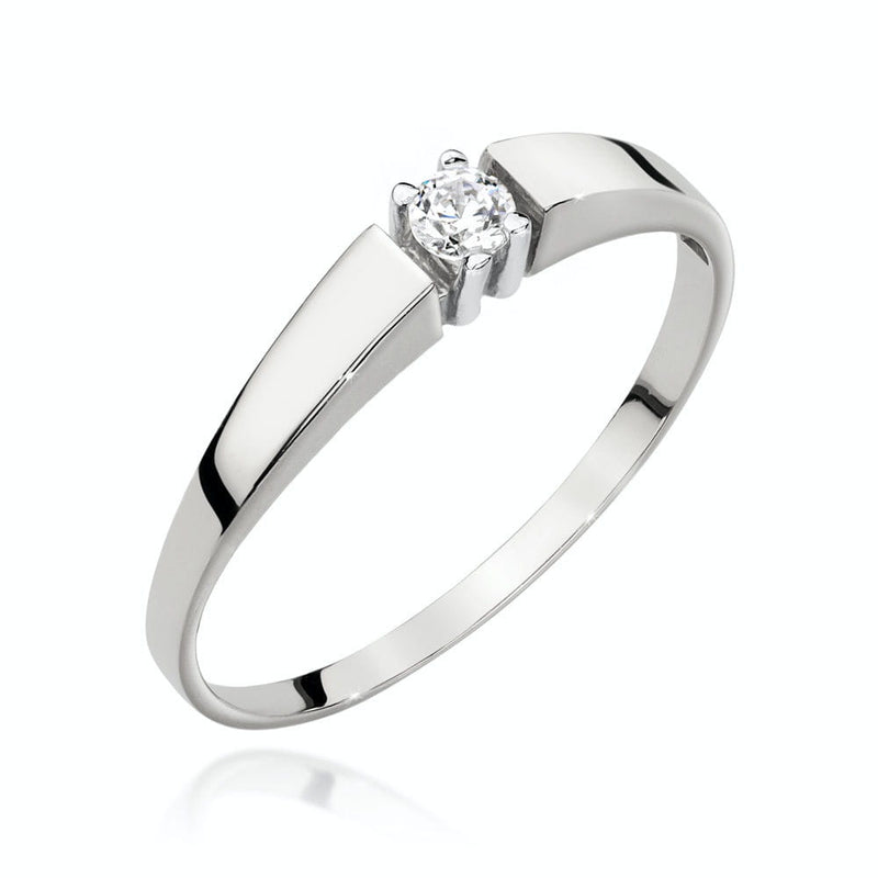 Inel Aur 14K cu Diamant Natural 0.10 ct, imaginea 4 din 9