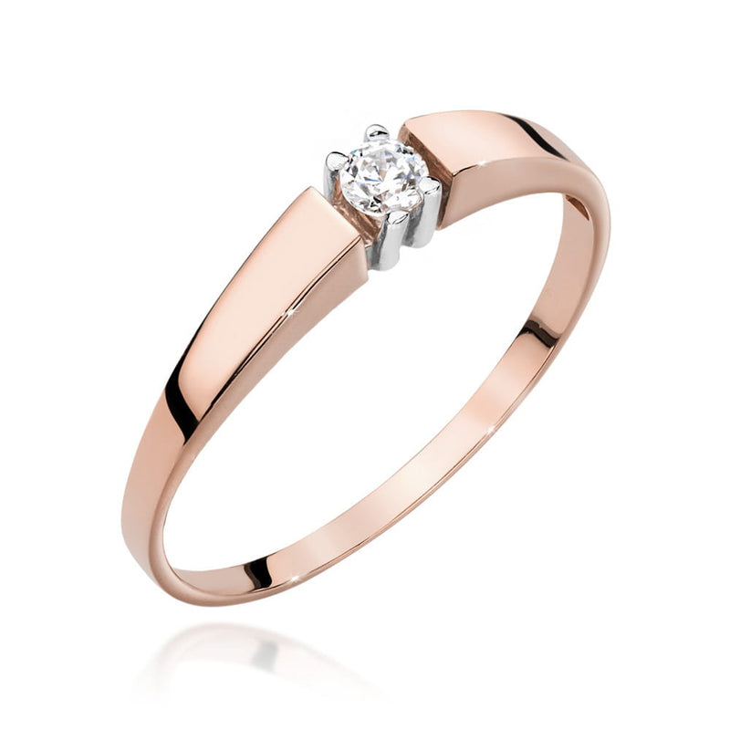 Inel Aur 14K cu Diamant Natural 0.10 ct, imaginea 7 din 9