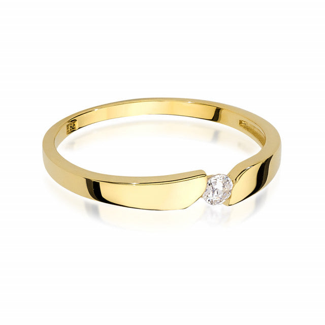 Inel Aur 14K cu Diamant Natural 0.08 ct, imaginea 2 din 10