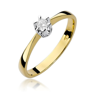 Inel Aur 14K cu Diamant Natural 0.04 ct