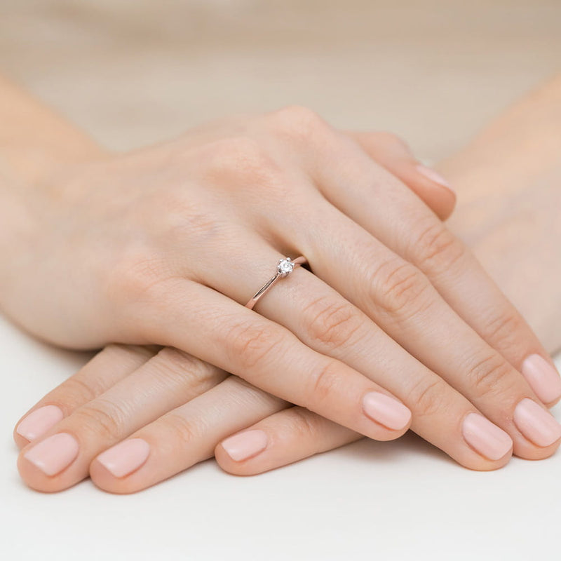 Inel Aur 14K cu Diamant Natural 0.01 ct, imaginea 10 din 10