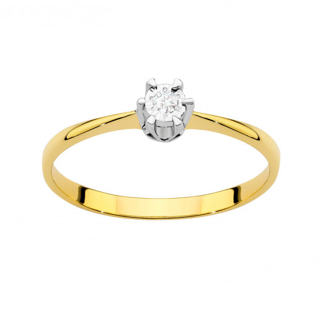 Inel Aur 14K cu Diamant Natural 0.03 ct, imaginea 2 din 11