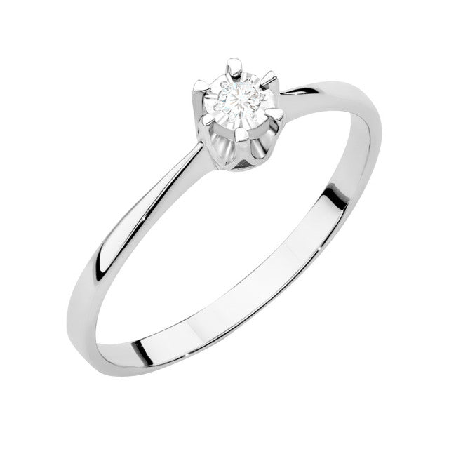 Inel Aur 14K cu Diamant Natural 0.03 ct, imaginea 4 din 11