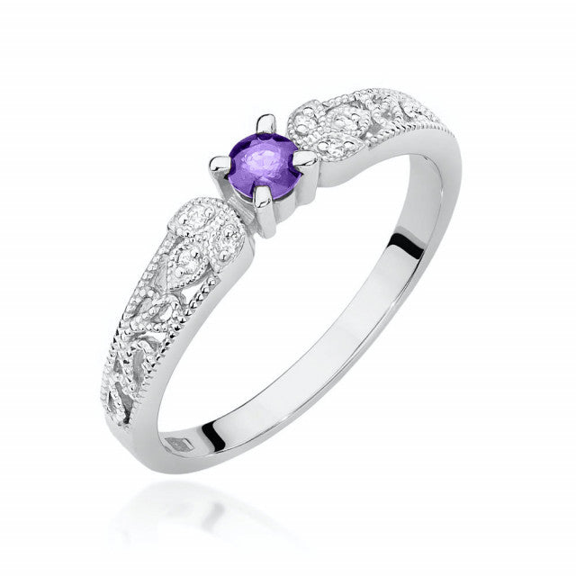 Inel Aur 14K cu Tanzanit 0.15 ct si Diamante Naturale 0.03 ct, imaginea 5 din 11