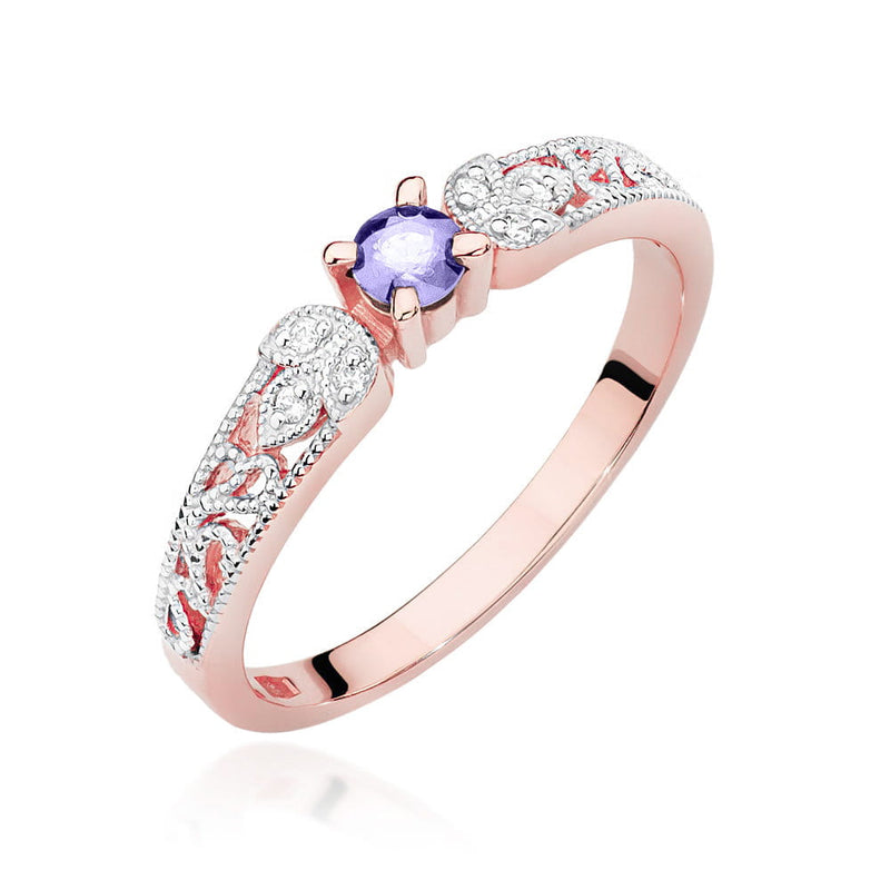 Inel Aur 14K cu Tanzanit 0.15 ct si Diamante Naturale 0.03 ct, imaginea 8 din 11