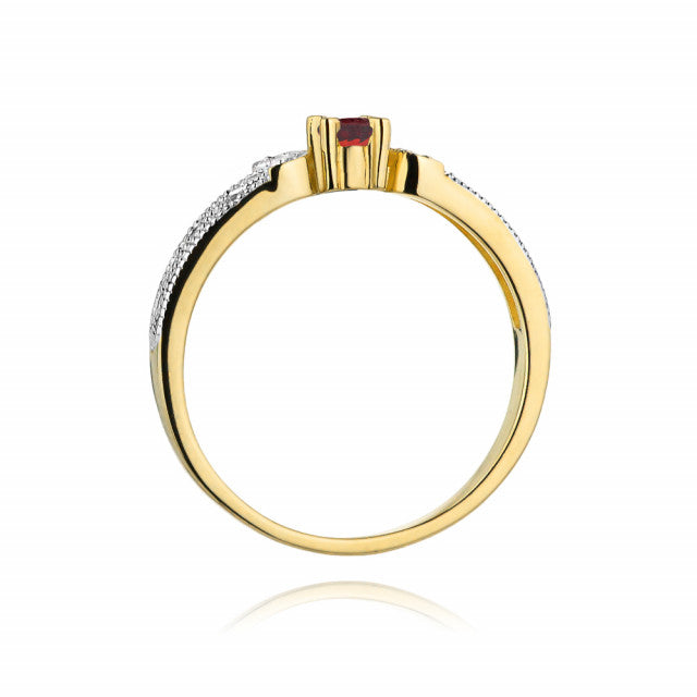 Inel Aur 14K cu Rubin 0.15 ct si Diamante Naturale 0.03 ct, imaginea 3 din 10