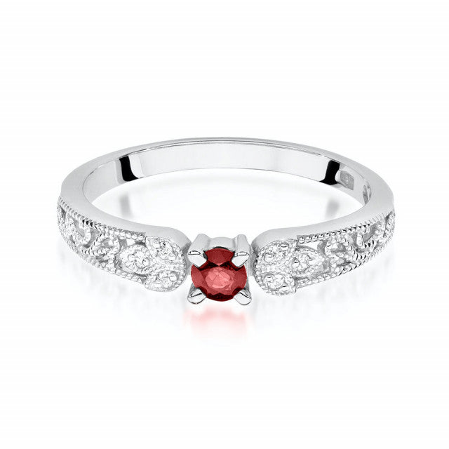 Inel Aur 14K cu Rubin 0.15 ct si Diamante Naturale 0.03 ct, imaginea 5 din 10