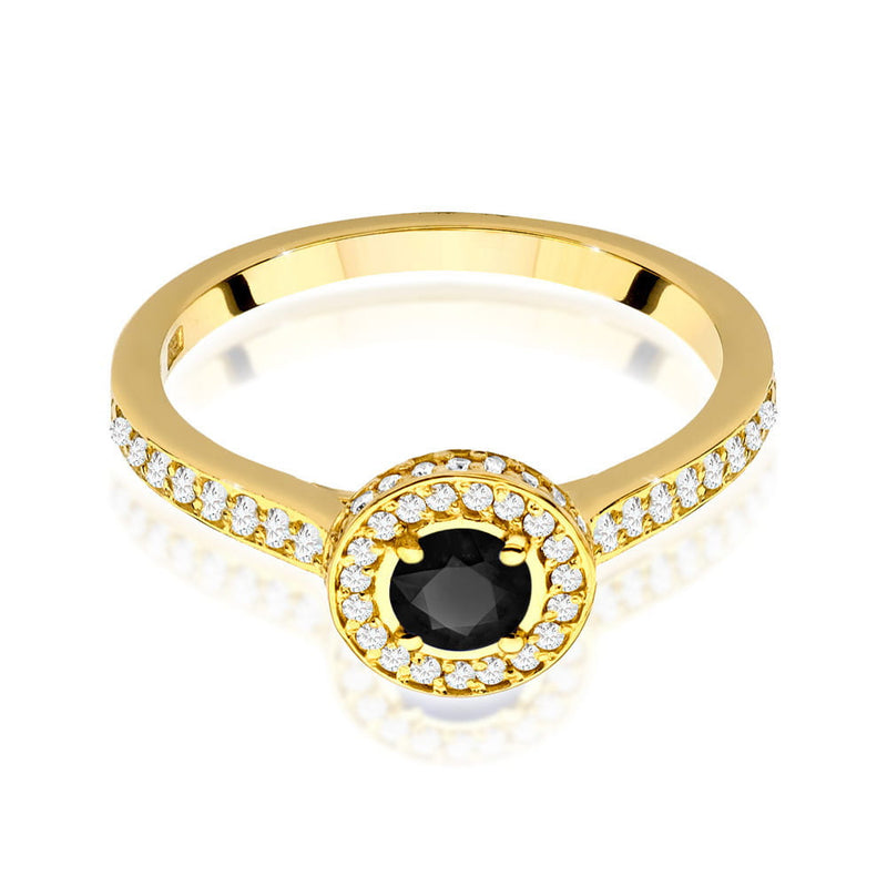 Inel Aur 14K cu Diamante Naturale Albe si Negre 0.64 ct, imaginea 2 din 10
