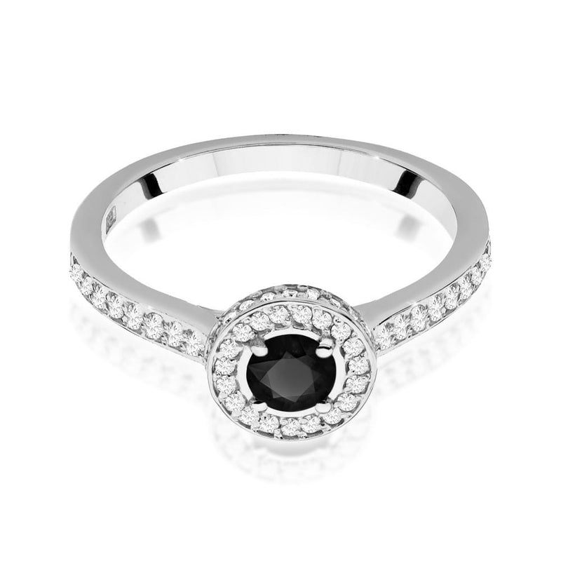 Inel Aur 14K cu Diamante Naturale Albe si Negre 0.64 ct, imaginea 5 din 10