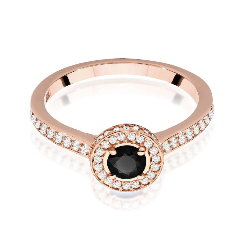 Inel Aur 14K cu Diamante Naturale Albe si Negre 0.64 ct, imaginea 8 din 10