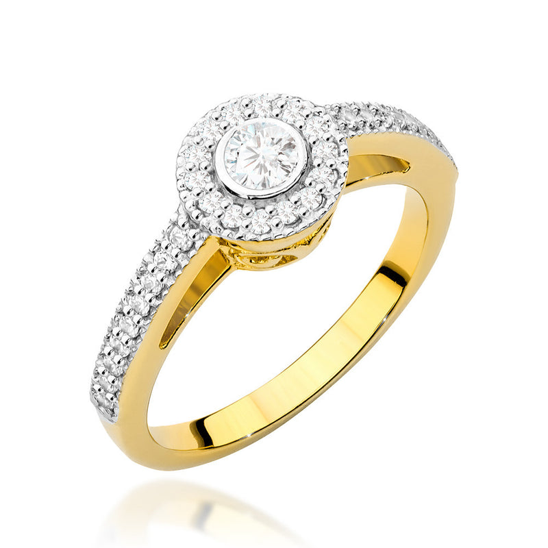 Inel Aur 14K cu Diamante Naturale 0.38 ct — Aur galben