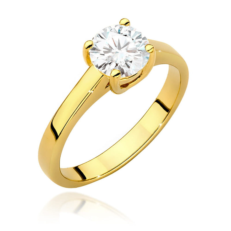 Inel Aur 14K cu Diamant Natural 1.00 ct — Aur galben
