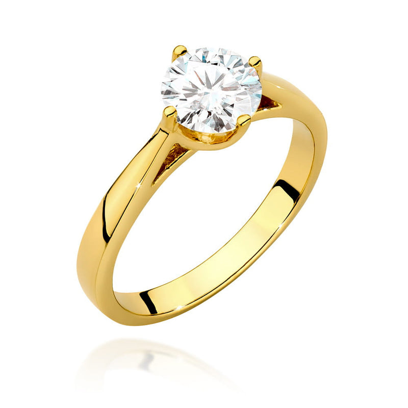 Inel Aur 14K cu Diamant Natural 1.00 ct — Aur galben