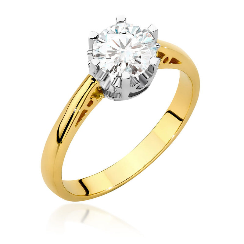 Inel Aur 14K cu Diamant Natural 1.00 ct — Aur galben