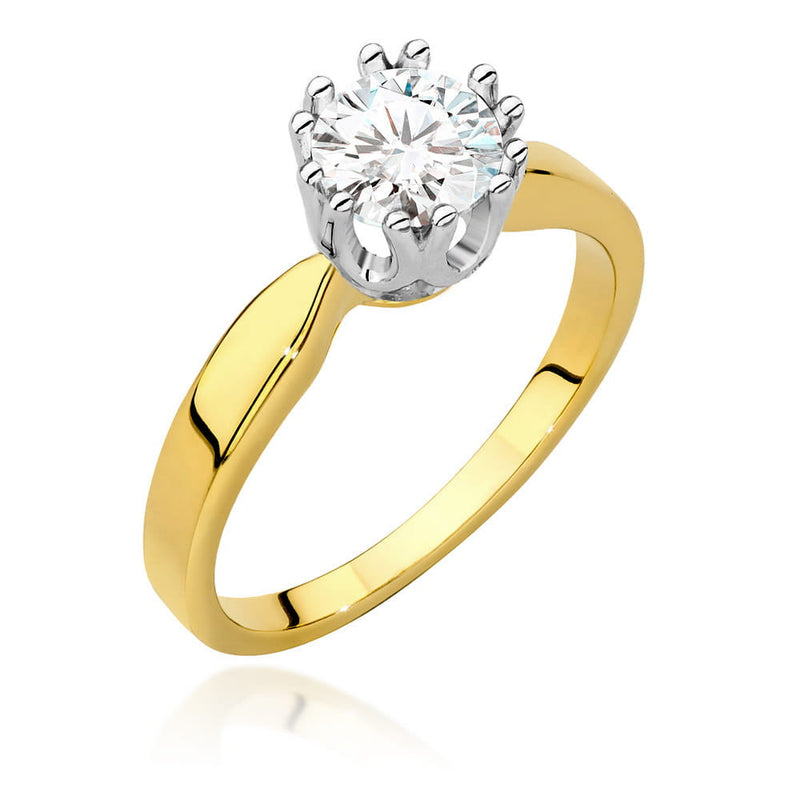 Inel Aur 14K cu Diamant Natural 0.70 ct — Aur galben