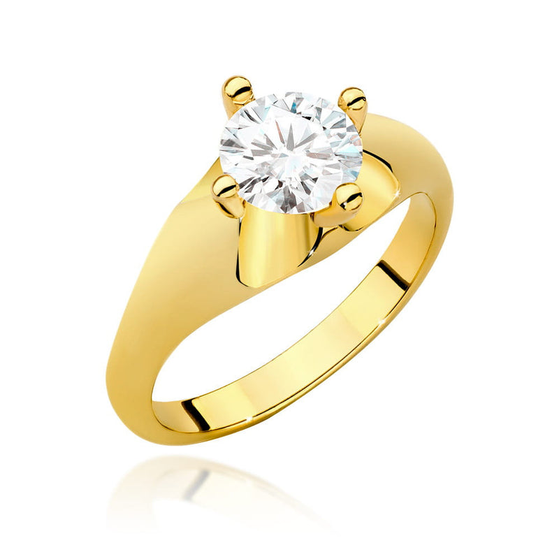 Inel Aur 14K cu Diamant Natural 1.00 ct — Aur galben