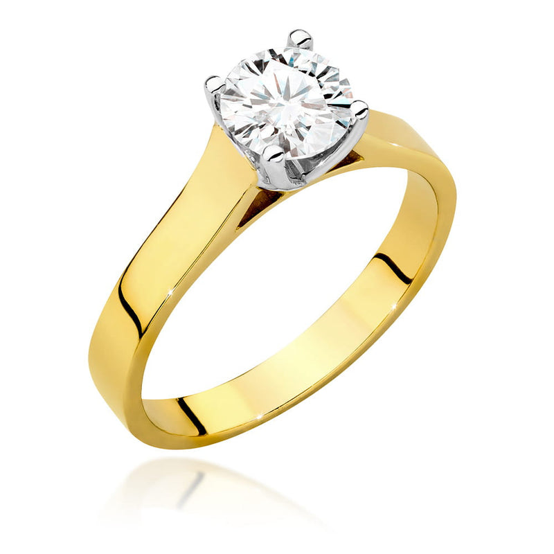 Inel Aur 14K cu Diamant Natural 1.00 ct — Aur galben