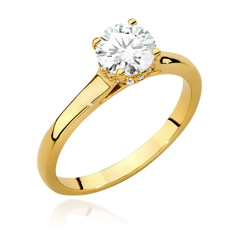 Inel Aur 14K cu Diamante Naturale 0.76 ct — Aur galben
