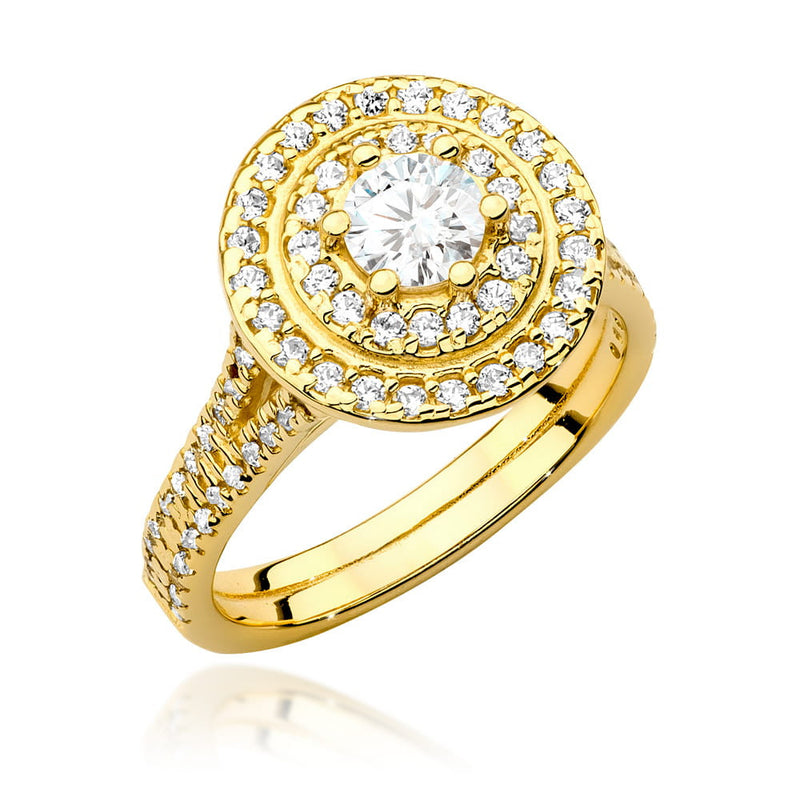 Inel Aur 14K cu Diamante Naturale 1.01 ct — Aur galben
