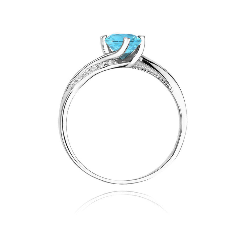 Inel Aur 14K cu Topaz Swiss 0.50 ct si Diamante Naturale 0.05 ct, imaginea 7 din 11