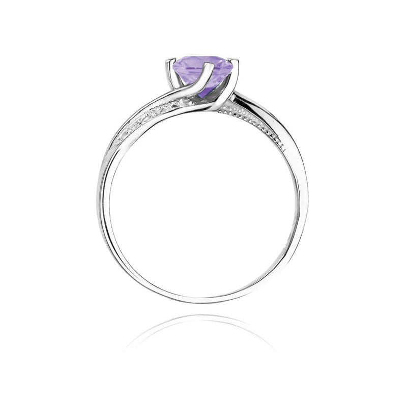 Inel Aur 14K cu Tanzanit 0.50 ct si Diamante Naturale 0.05 ct, imaginea 7 din 11