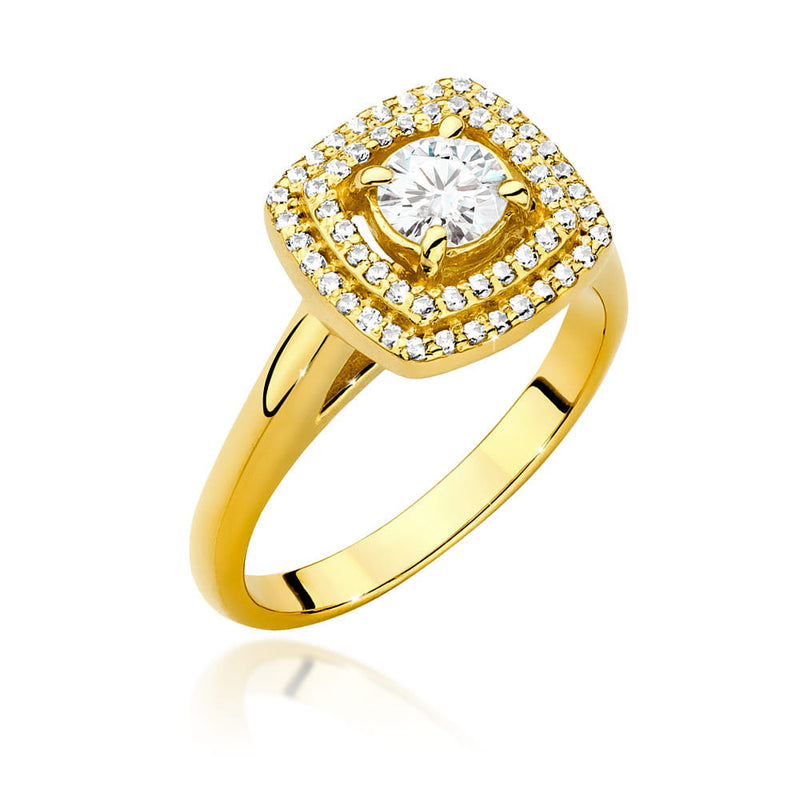Inel Aur 14K cu Diamante Naturale 0.78 ct — Aur galben