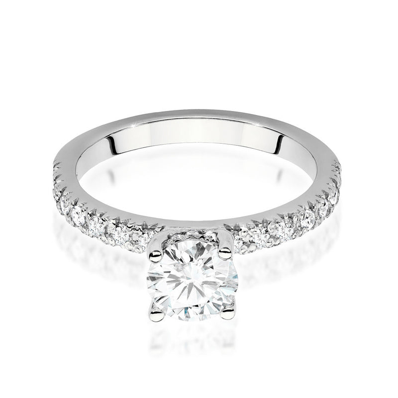 Inel Aur 14K cu Diamante Naturale 0.96 ct, imaginea 5 din 9