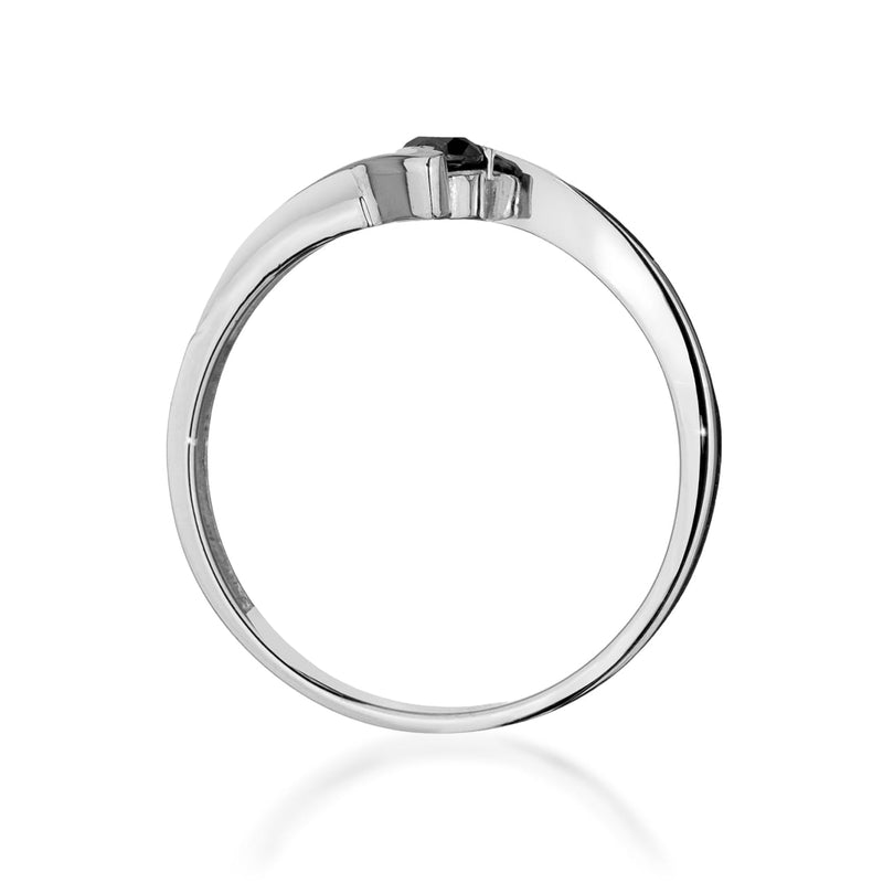 Inel Aur 14K cu Diamante Naturale Albe si Negre 0.15 ct, imaginea 6 din 9