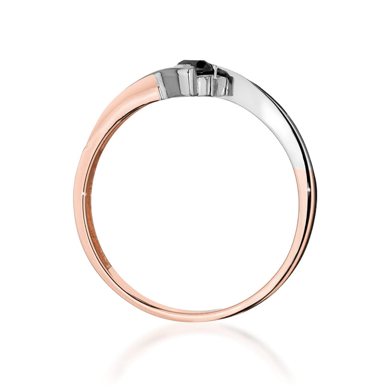 Inel Aur 14K cu Diamante Naturale Albe si Negre 0.15 ct, imaginea 9 din 9