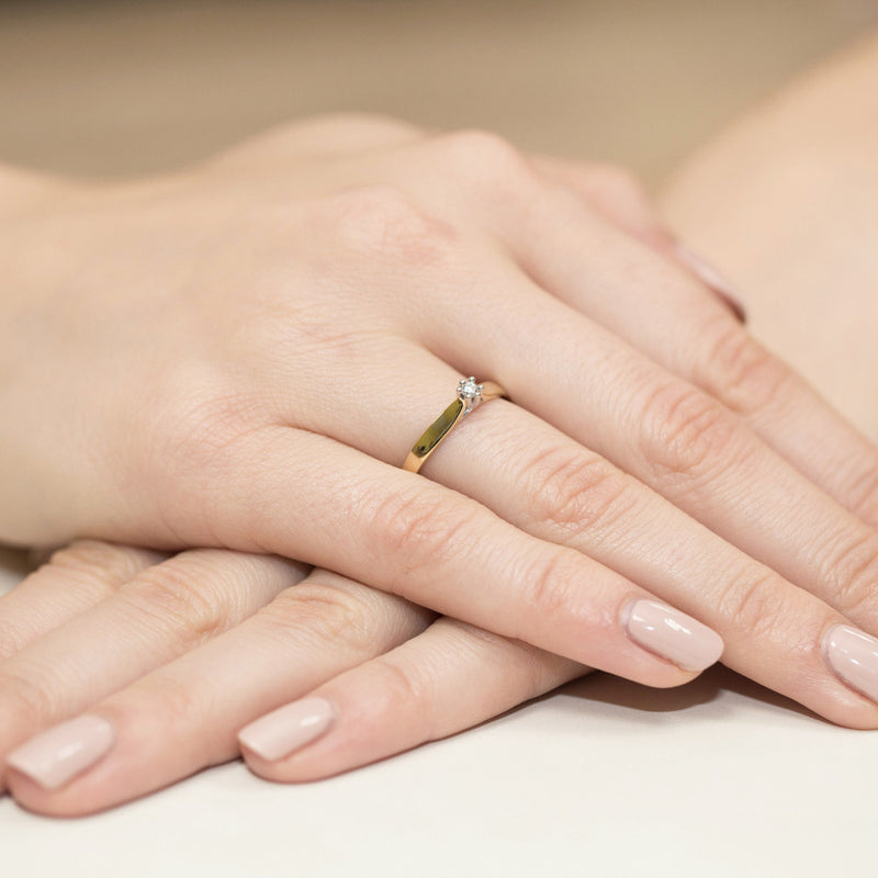 Inel Aur 14K cu Diamant Natural 0.04 ct, imaginea 7 din 11