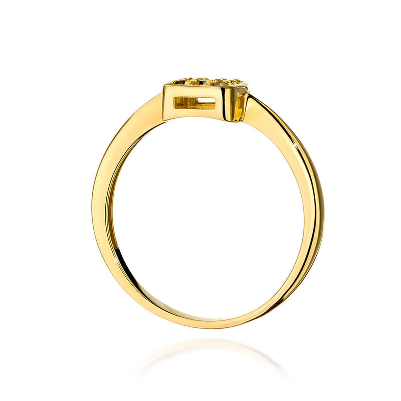 Inel Aur 14K cu Diamante Naturale Albe si Negre 0.13 ct, imaginea 3 din 11