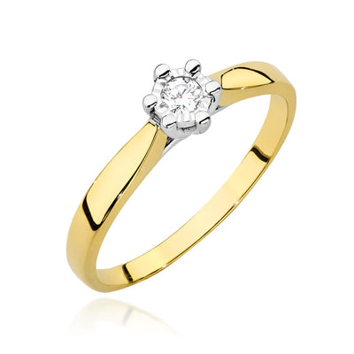 Inel Aur 14K cu Diamant de Laborator 0.08 ct