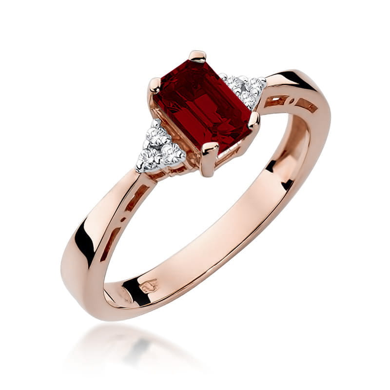 Inel Aur 14K cu Rubin 0.80 ct si Diamante Naturale 0.03 ct, imaginea 8 din 10