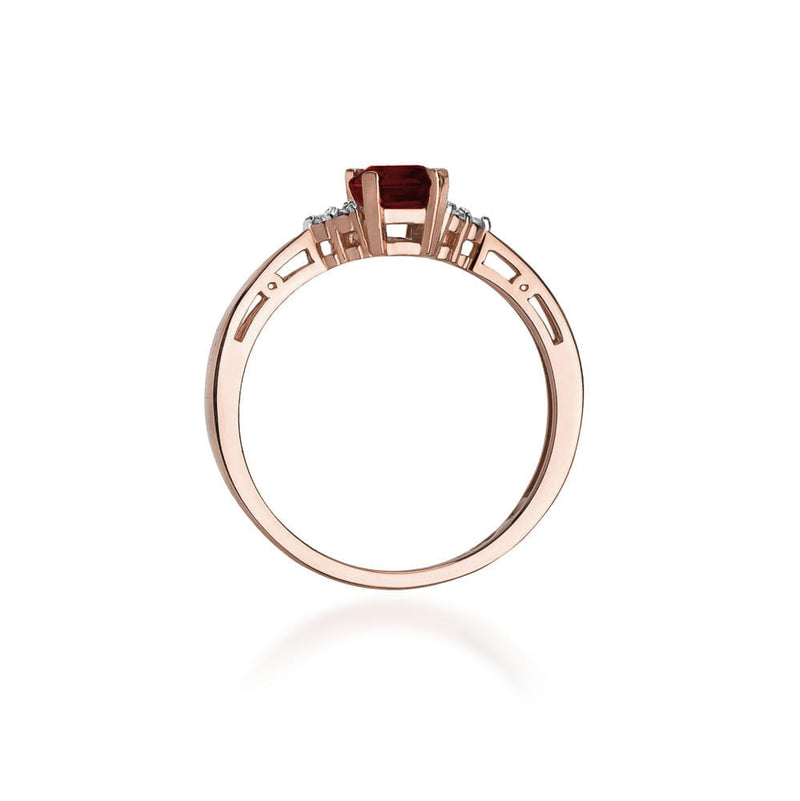 Inel Aur 14K cu Rubin 0.80 ct si Diamante Naturale 0.03 ct, imaginea 10 din 10